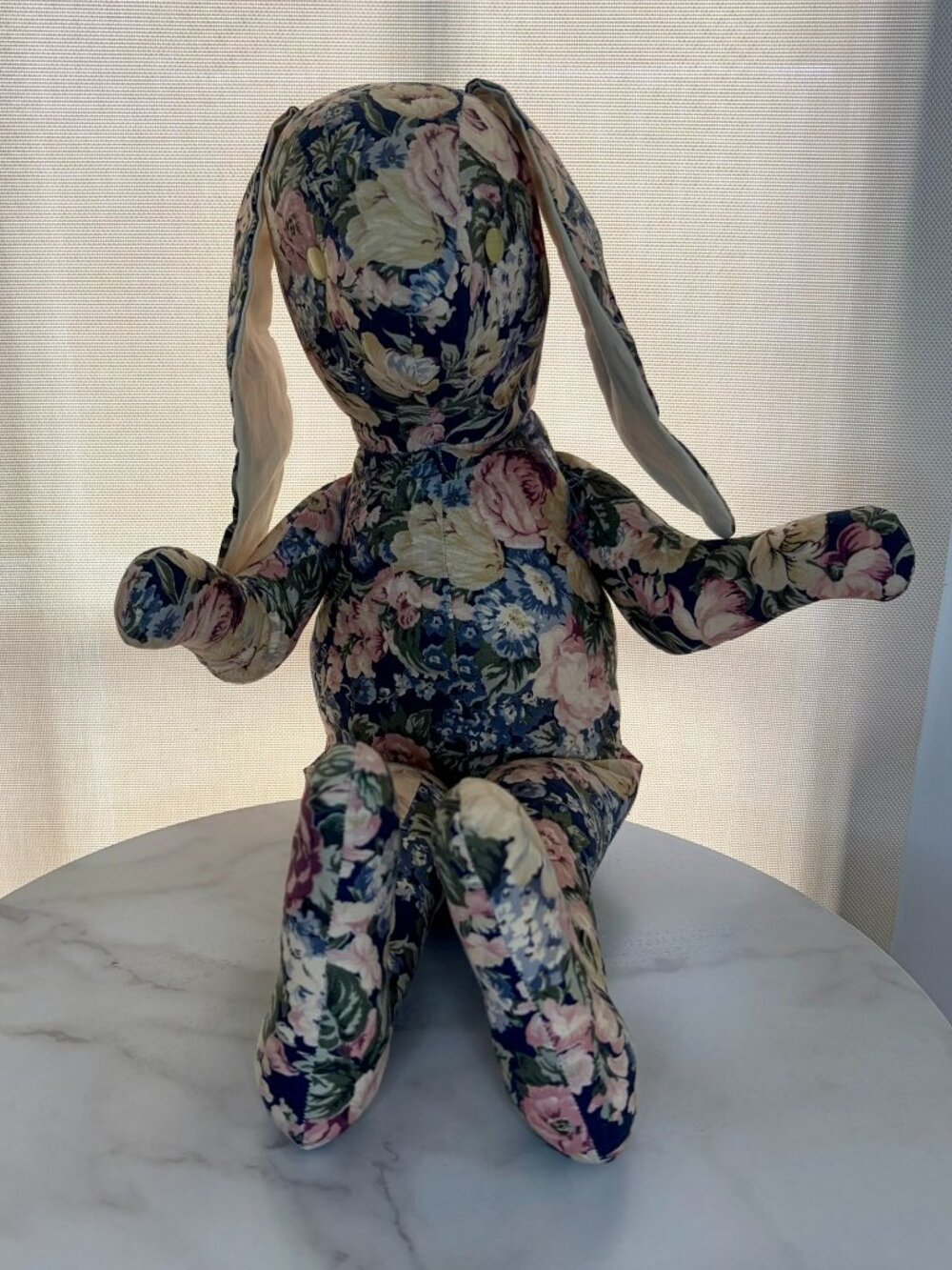 Vintage 1970's Handmade Floral Bunny